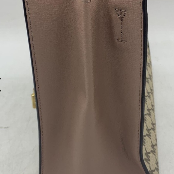 Michael Kors Mercer Brown Leather Tote Gold Lock Charm Medium - Picture 4 of 9